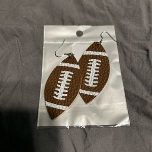 Brand new leather football earrings